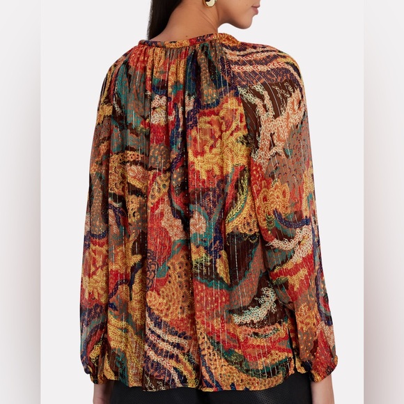 A.L.C. Dana silk blend multicolor top NWT 4 - Picture 3 of 6